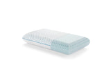 Weekender White/Blue King Gel Memory Foam Pillow + Reversible Cooling Cover by Malouf at Eve Furniture