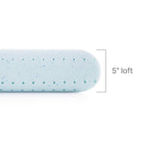 Weekender White/Blue Queen Gel Memory Foam Pillow + Reversible Cooling Cover by Malouf at Eve Furniture