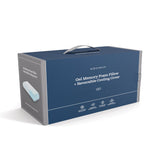 Weekender White/Blue Queen Gel Memory Foam Pillow + Reversible Cooling Cover by Malouf at Eve Furniture