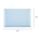Weekender White/Blue Standard Gel Memory Foam Pillow + Reversible Cooling Cover by Malouf at Eve Furniture