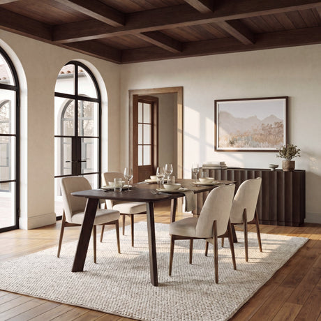 Welborn Dark Brown Wood Rectangular Dining Table by Mercana at Eve Furniture