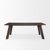 Welborn Dark Brown Wood Rectangular Dining Table by Mercana at Eve Furniture