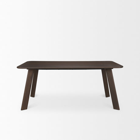 Welborn Dark Brown Wood Rectangular Dining Table by Mercana at Eve Furniture
