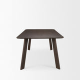 Welborn Dark Brown Wood Rectangular Dining Table by Mercana at Eve Furniture