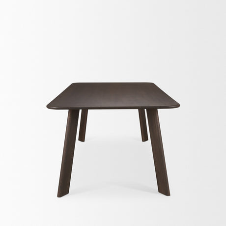 Welborn Dark Brown Wood Rectangular Dining Table by Mercana at Eve Furniture