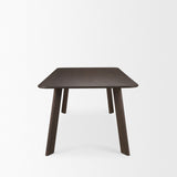 Welborn Dark Brown Wood Rectangular Dining Table by Mercana at Eve Furniture