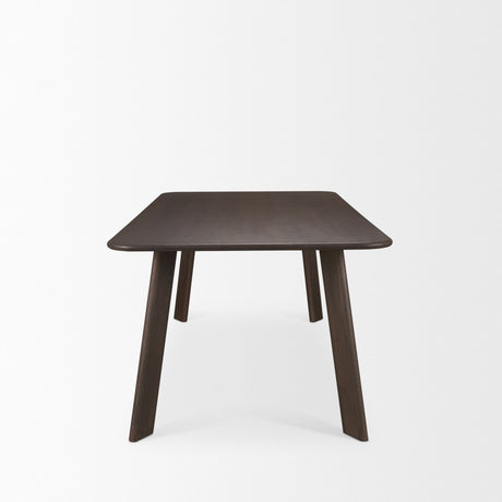 Welborn Dark Brown Wood Rectangular Dining Table by Mercana at Eve Furniture