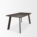 Welborn Dark Brown Wood Rectangular Dining Table by Mercana at Eve Furniture