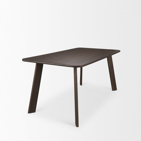 Welborn Dark Brown Wood Rectangular Dining Table by Mercana at Eve Furniture