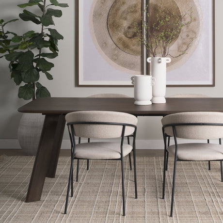 Welborn Dark Brown Wood Rectangular Dining Table by Mercana at Eve Furniture