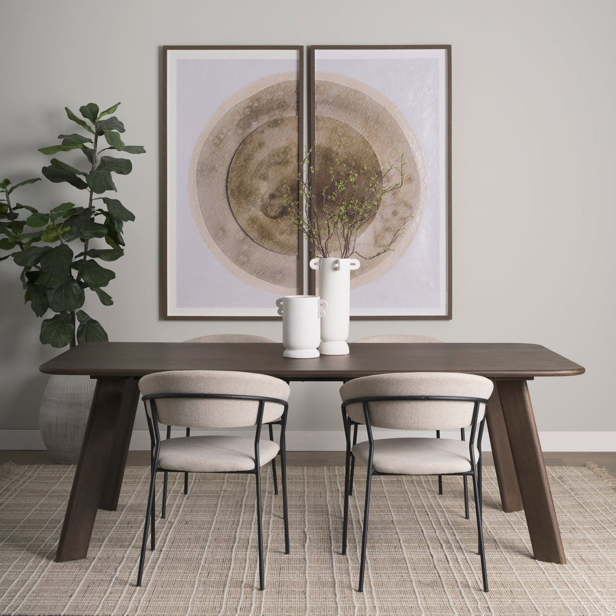 Welborn Dark Brown Wood Rectangular Dining Table by Mercana at Eve Furniture