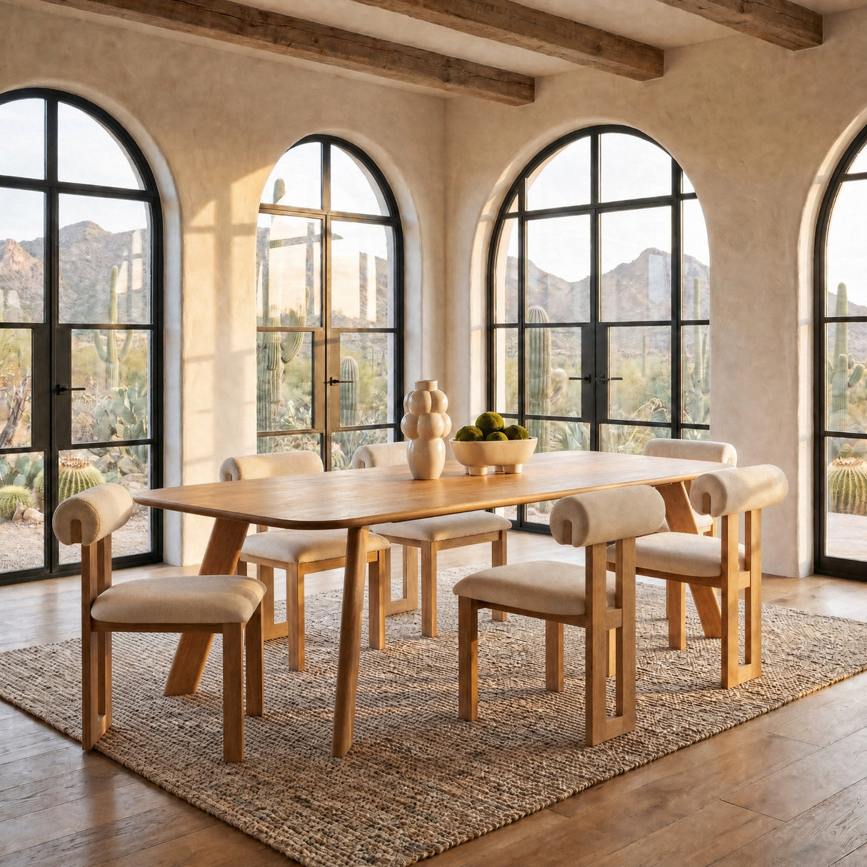 Welborn Light Brown Wood Rectangular Dining Table by Mercana at Eve Furniture