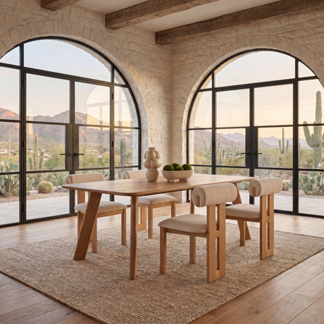 Welborn Light Brown Wood Rectangular Dining Table by Mercana at Eve Furniture