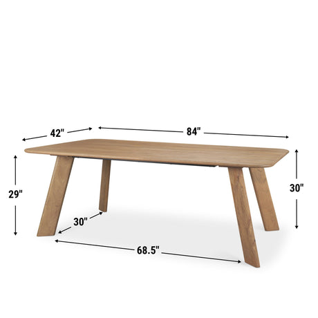 Welborn Light Brown Wood Rectangular Dining Table by Mercana at Eve Furniture