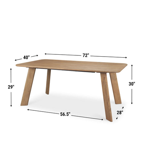 Welborn Light Brown Wood Rectangular Dining Table by Mercana at Eve Furniture