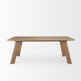 Welborn Light Brown Wood Rectangular Dining Table by Mercana at Eve Furniture