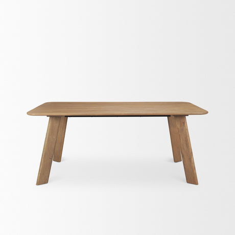 Welborn Light Brown Wood Rectangular Dining Table by Mercana at Eve Furniture