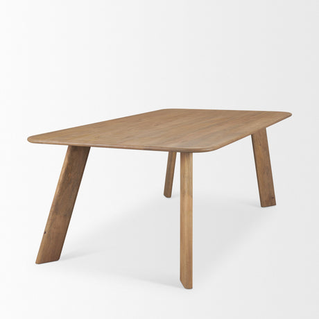 Welborn Light Brown Wood Rectangular Dining Table by Mercana at Eve Furniture