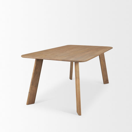 Welborn Light Brown Wood Rectangular Dining Table by Mercana at Eve Furniture