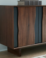 Welby Brown/Charcoal Accent Cabinet by Ashley at Eve Furniture