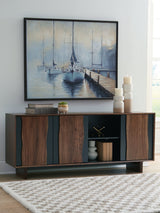 Welby Brown/Charcoal Accent Cabinet by Ashley at Eve Furniture