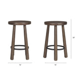 Weldon Dark Brown Wood w/ Matte Black Metal Counter Stool by Mercana at Eve Furniture