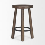 Weldon Dark Brown Wood w/ Matte Black Metal Counter Stool by Mercana at Eve Furniture