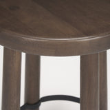 Weldon Dark Brown Wood w/ Matte Black Metal Counter Stool by Mercana at Eve Furniture