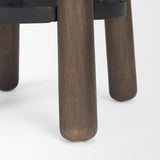 Weldon Dark Brown Wood w/ Matte Black Metal Counter Stool by Mercana at Eve Furniture