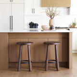 Weldon Dark Brown Wood w/ Matte Black Metal Counter Stool by Mercana at Eve Furniture