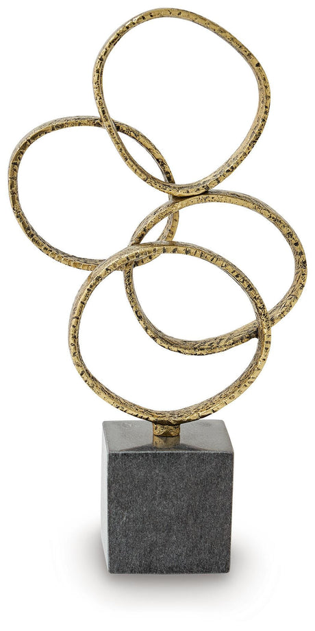 Wellcott Gold Finish/Black Sculpture by Ashley at Eve Furniture