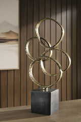 Wellcott Gold Finish/Black Sculpture by Ashley at Eve Furniture