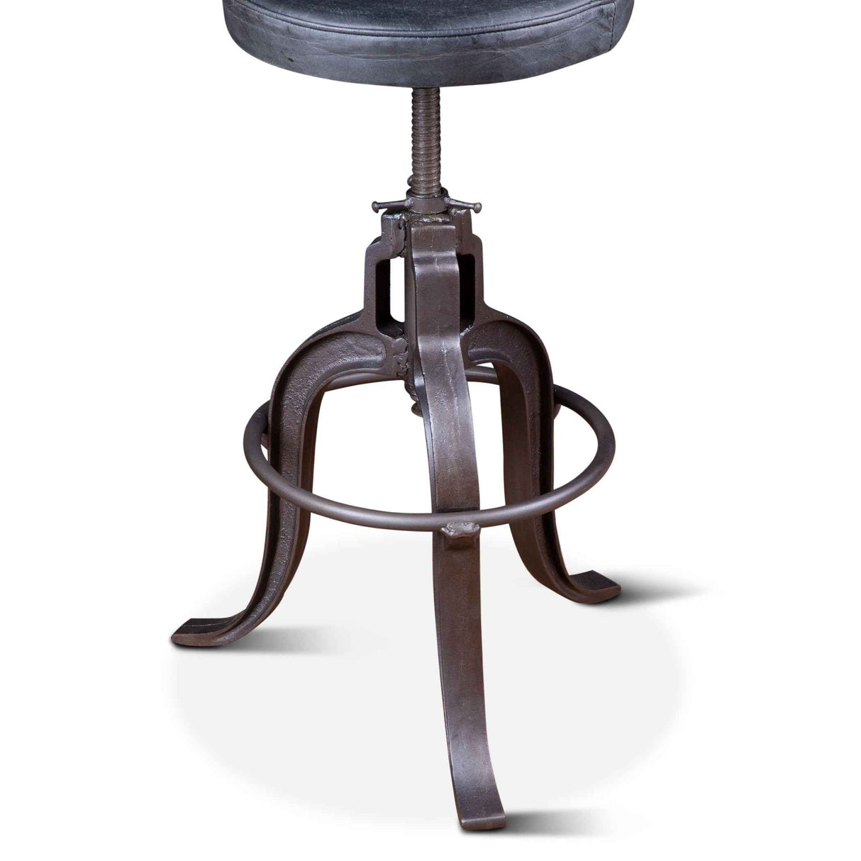 Wellington 13" Adjustable Stool in Black Top Grain Leather by Home Trends & Design at Eve Furniture