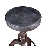Wellington 13" Adjustable Stool in Black Top Grain Leather by Home Trends & Design at Eve Furniture