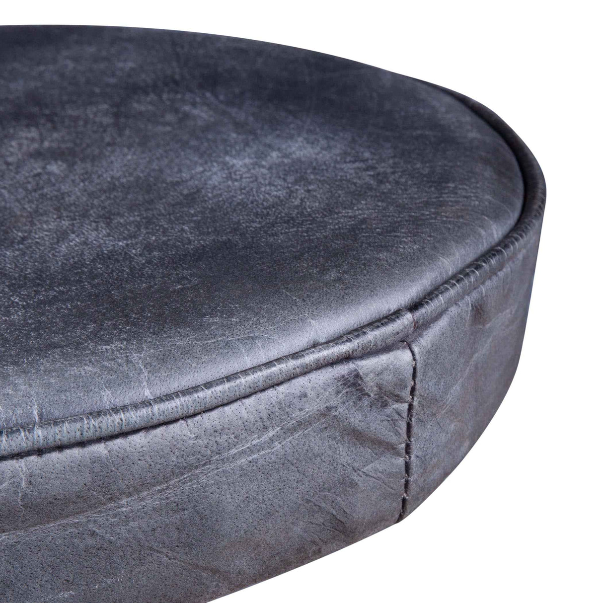 Wellington 13" Adjustable Stool in Black Top Grain Leather by Home Trends & Design at Eve Furniture
