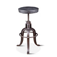Wellington 13" Adjustable Stool in Black Top Grain Leather by Home Trends & Design at Eve Furniture