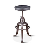 Wellington 13" Adjustable Stool in Black Top Grain Leather by Home Trends & Design at Eve Furniture