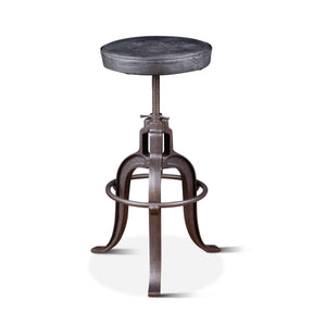 Wellington 13" Adjustable Stool in Black Top Grain Leather by Home Trends & Design at Eve Furniture