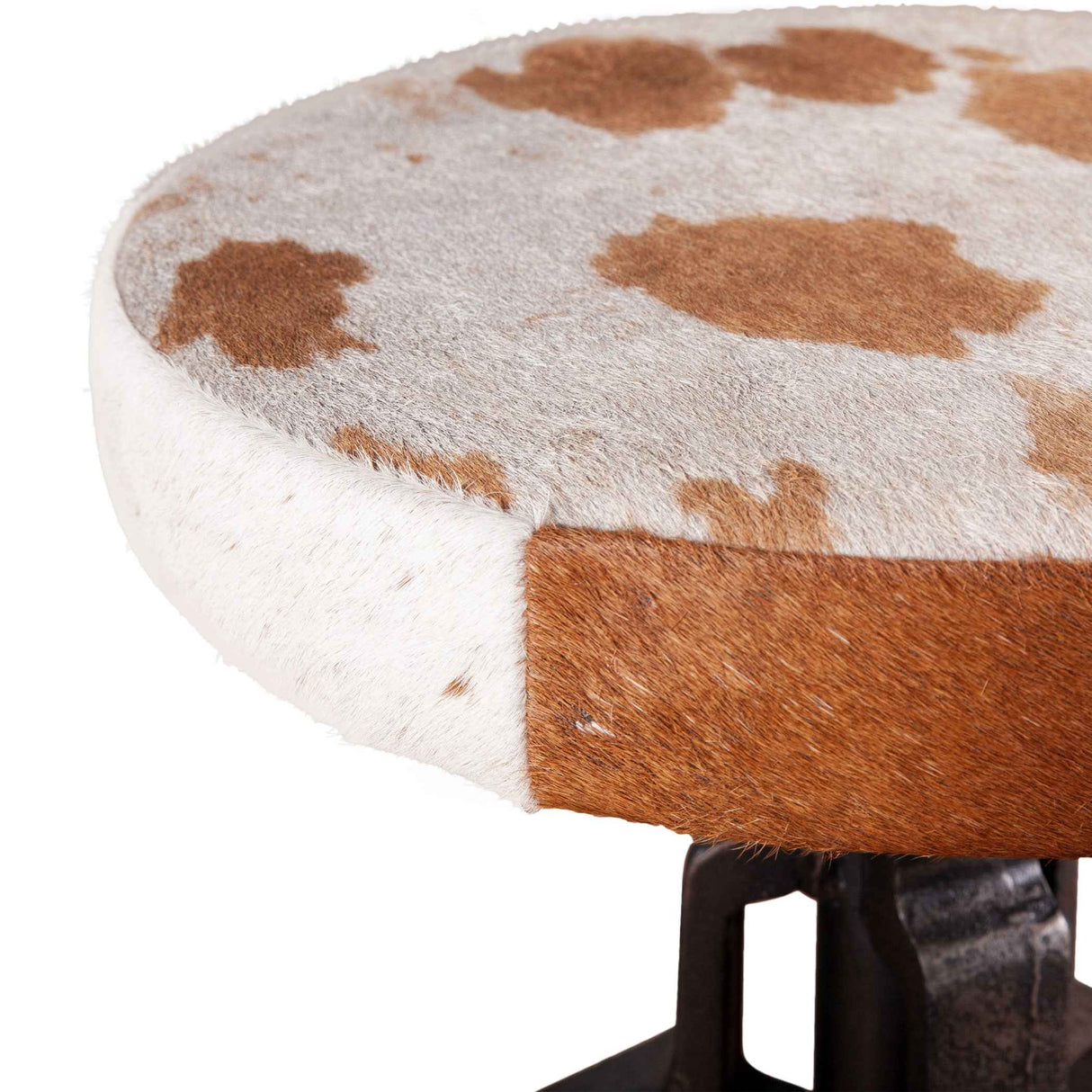 Wellington 13" Adjustable Stool in Brown Hair on Hide by Home Trends & Design at Eve Furniture