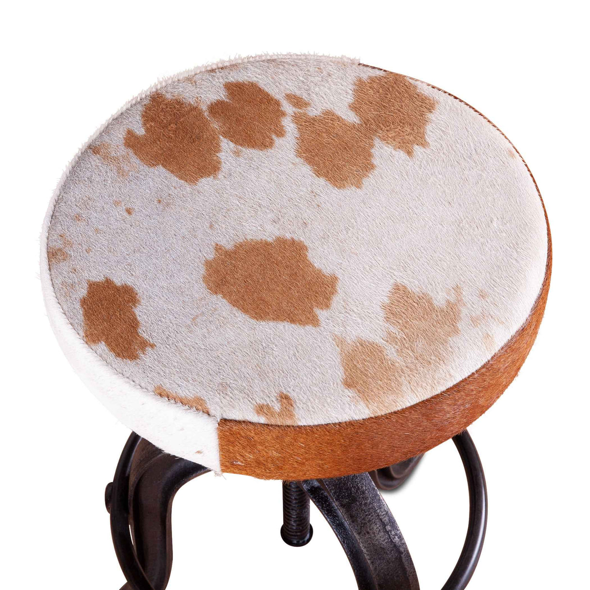 Wellington 13" Adjustable Stool in Brown Hair on Hide by Home Trends & Design at Eve Furniture