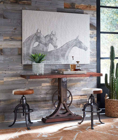 Wellington 13" Adjustable Stool in Brown Hair on Hide by Home Trends & Design at Eve Furniture