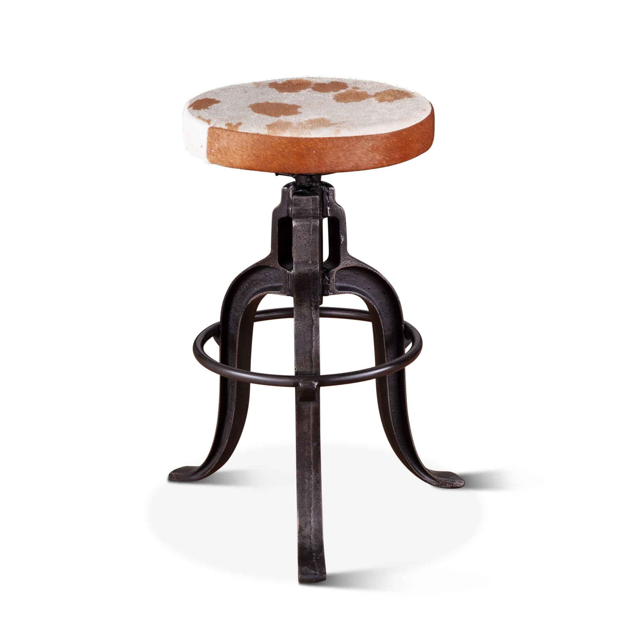 Wellington 13" Adjustable Stool in Brown Hair on Hide by Home Trends & Design at Eve Furniture