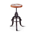 Wellington 13" Adjustable Stool in Brown Hair on Hide by Home Trends & Design at Eve Furniture