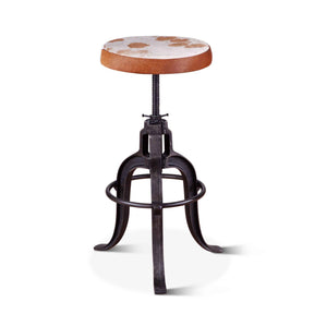 Wellington 13" Adjustable Stool in Brown Hair on Hide by Home Trends & Design at Eve Furniture