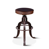 Wellington 13" Adjustable Stool in Brown Top Grain Leather by Home Trends & Design at Eve Furniture