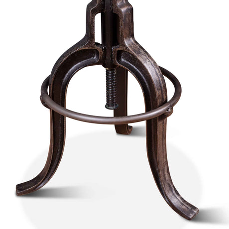 Wellington 13" Adjustable Stool in Brown Top Grain Leather by Home Trends & Design at Eve Furniture