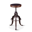 Wellington 13" Adjustable Stool in Brown Top Grain Leather by Home Trends & Design at Eve Furniture