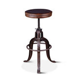 Wellington 13" Adjustable Stool in Brown Top Grain Leather by Home Trends & Design at Eve Furniture