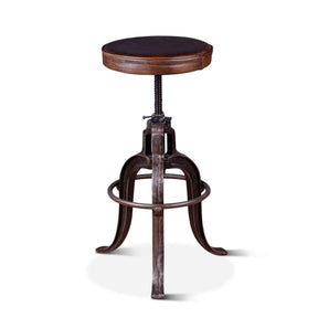 Wellington 13" Adjustable Stool in Brown Top Grain Leather by Home Trends & Design at Eve Furniture