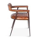 Wellington 23" Dining Armchair in Diamond Leather and Iron by Home Trends & Design at Eve Furniture